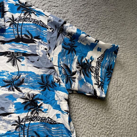 Han Ton Hawaiian Shirt Mens Large Aloha Tropical Button Up Short Sleeve - Picture 10 of 15